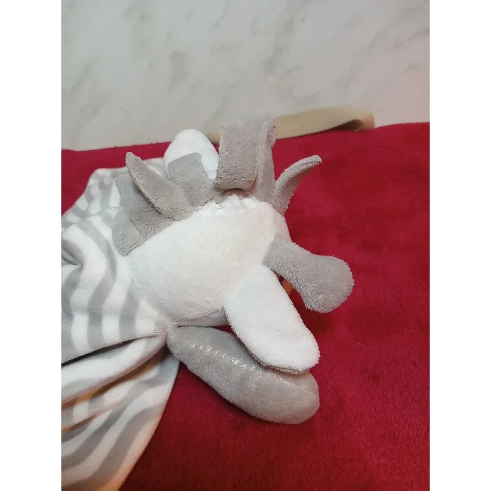 Crevent Baby Giraffe Security Blanket Grey White Chevron Plush Lovey 14x14